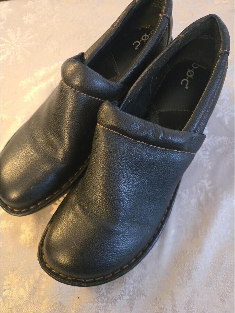 B.O.C. Women's Black Leather Comfort Clogs, Size 11M - Picture 4 of 5